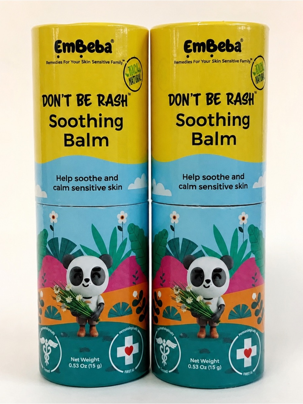 EmBeba Don’t Be Rash Soothing Balm Baby Kids Sensitive Skin 0.47 oz – 2 Pack